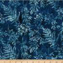 Blue w Light Blue Fern Leaves