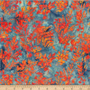 Mottled Gray w Orange Leaves