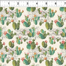 Mini Cactus & Flowers on Cream