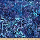 Batik Butterflies Purple Teal on Dark Blue