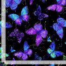 Butterflies on Black Metallic