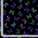 Butterflies on Black Metallic