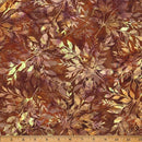 Batik Carmel Brown w Tan Leaves Pecan