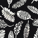 Batik Black w White Lg Leaves