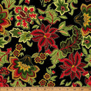 Lg Floral on Black Fall Colors