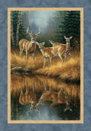 Panel Deer At Water in Woods
