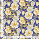 Blue w Cream & Yellow Floral