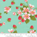 Aqua w Lg Strawberries & Flowe
