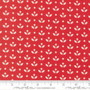 Red w White Floral Leaf