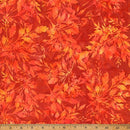 Batik Orange w Yellow Fern Leaves