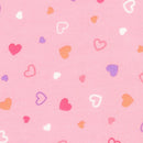 Flannel Pink w Multi Mini Hearts