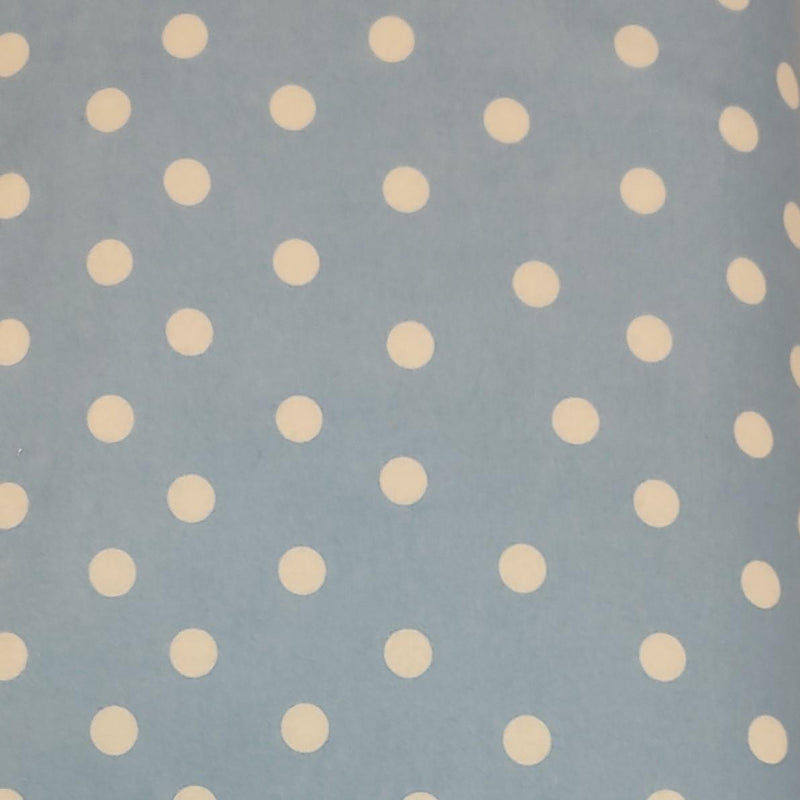 Flannel White Dots on Blue