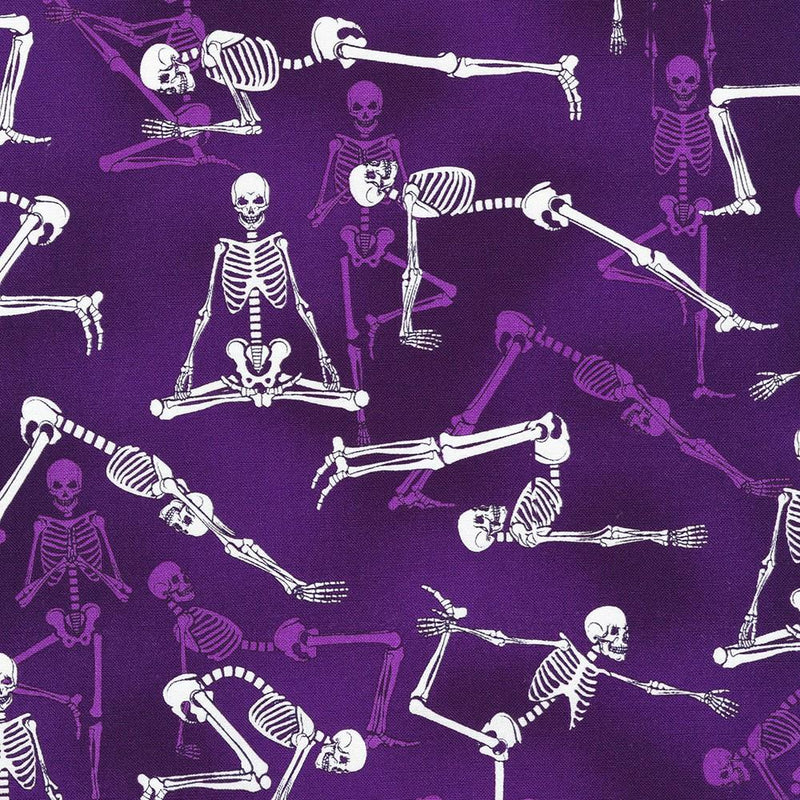 Glow in the Dark Skeletons on Purple Yoga Poses