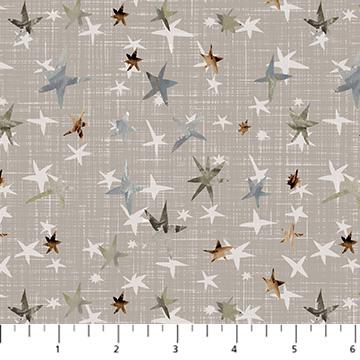 Gray Tan w Stars in Gray, Brown & Off White