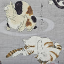 Gray w Tan Black White Cats Yarn Dyed Dobby