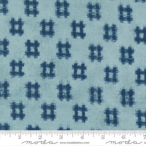 Japanese Ikat Blue w Navy Hashtags