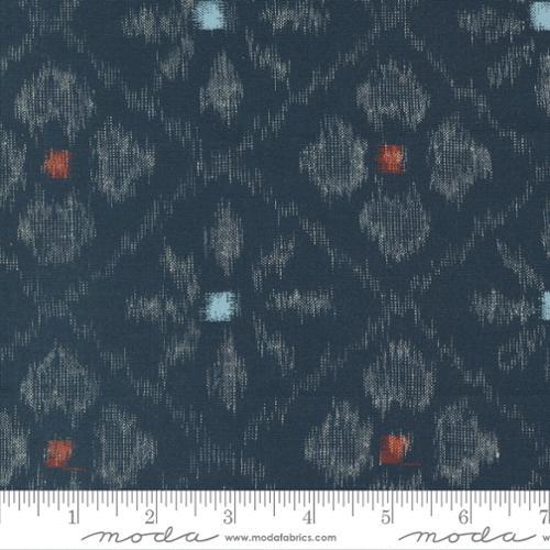 Japanese Ikat Navy w Red & Turquiose