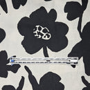 Large Black Flowers on Cream
