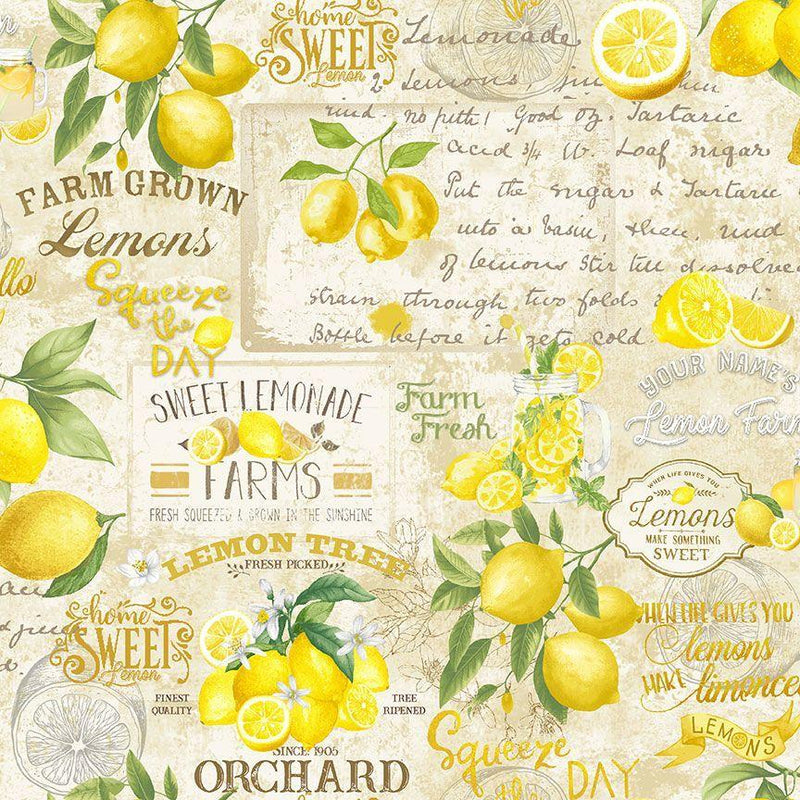 Lemon Farm Collage on Tan