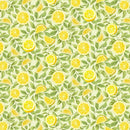 Lemon Slices on Yellow Green Leaves