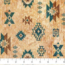 Light Rust w Teal & Brown Native American Designs