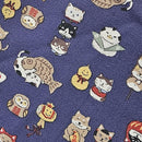 Mini Asian Animals on Gray Approx 1" in size, Oxford Cotton