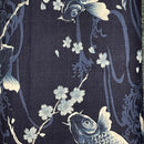 Navy Blue Koi & Blue Blossoms