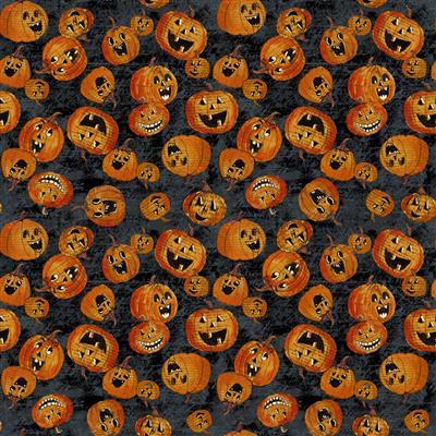 Orange Jack-o-lanterns on Black