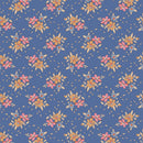 Orange & Pink Bouquets on Blue Dark Blue