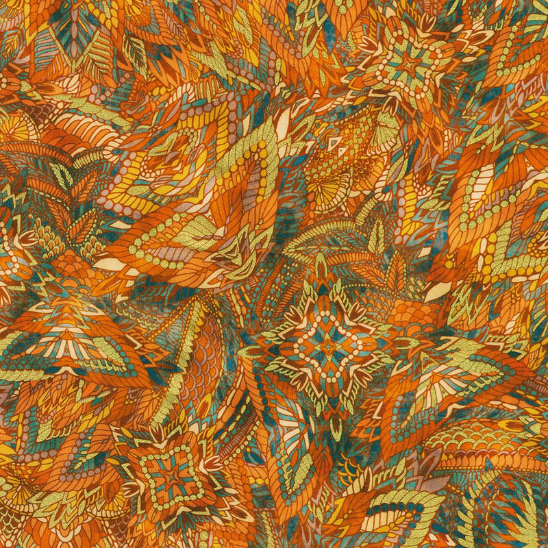 Orange & Teal Mini Stainglass Hint of Mauve