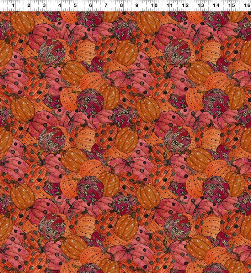 Packed Pumpkins in Orange Pink & Red