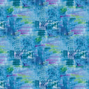 Paint Strokes in Teal Green & Purple Hint of White