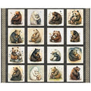 Panel: Bear Picture Patches Minky  36" x 42" Bear Hugs 16 Blocks