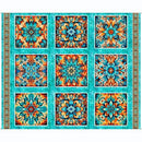 Panel: Desert Rose Oasis 36.5 x 43" Turquise