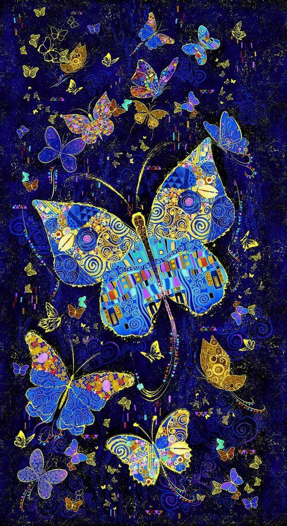 Panel: Klimt Butterfly 24" Metallic