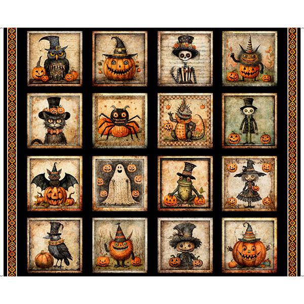 Panel: Picture Patch Cats Black 36" x 42" Jeepers Creepersl 16 Blocks