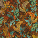 Parrot Wings Orange & Blue on Rust Hint of Mauve Metallic