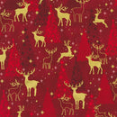 Red Trees w Gold Deer