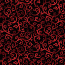 Red Vine Swirls on Black