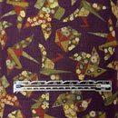 Red Violet w Origami Figures Metallic, Printed Poplin