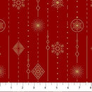 Red w Gold Dangling Snowflakes