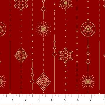 Red w Gold Dangling Snowflakes