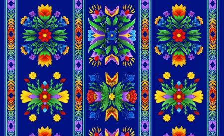 Regalia Wide Stripe Royal Blue Floral