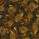 Rust & Gold Paisley on Brown Metallic