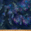 Sapphire Purple Swirl Scales Around Pink & Teal Flowers