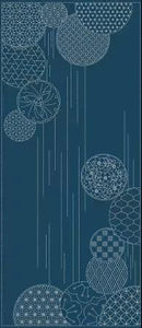 Sashiko Panel Waterfall Cerulean Blue