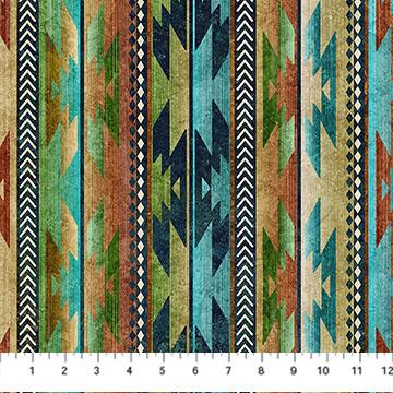 Sedona Spirit Navajo Stripe Stonehenge teal, rust, green