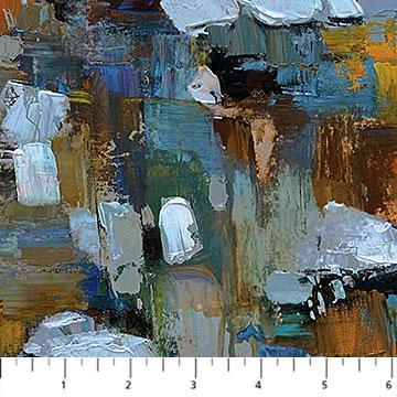 Blues, Rust & Golds Paint Strokes First Snow