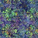 Skull Damask Blue Green Purple