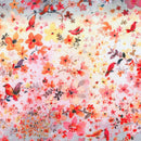 Sm Pink & White Flowers on Gray & Yellow Ruby Rose Honeysuckle